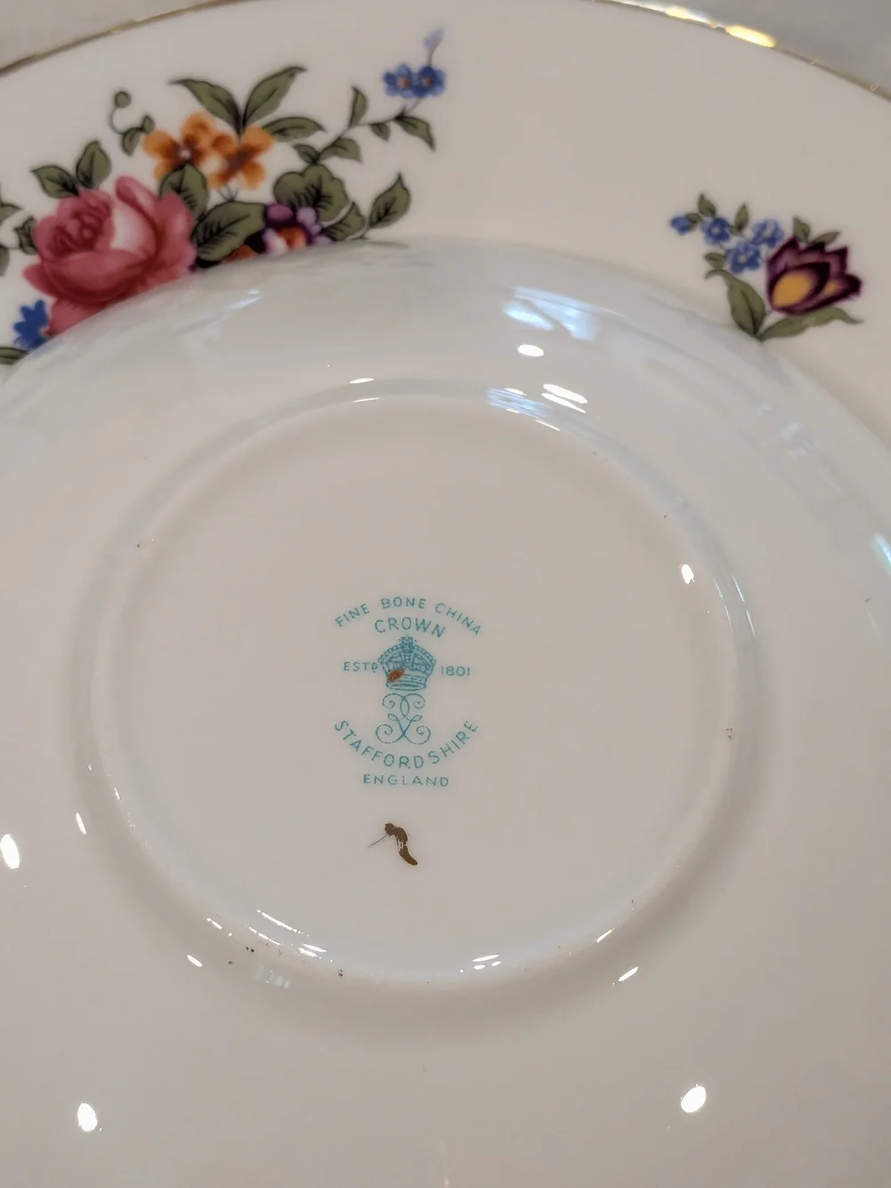 Fine Porcelain Floral Tea Cup, Saucer & Plate Set - Pink Floral